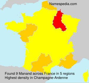 Surname Manand in France Surname Manand in France