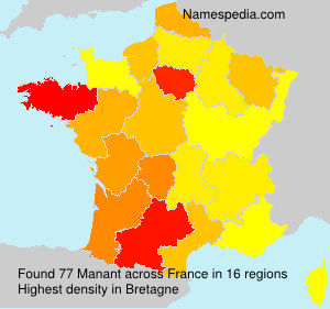 Surname Manant in France Surname Manant in France