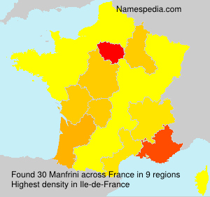 Surname Manfrini in France Surname Manfrini in France