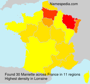 Surname Maniette in France Surname Maniette in France
