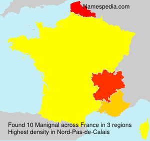 Surname Manignal in France Surname Manignal in France