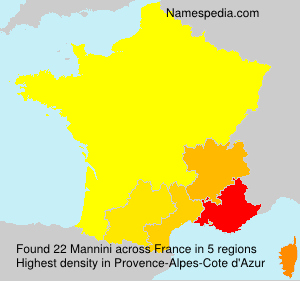 Surname Mannini in France Surname Mannini in France