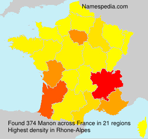 Surname Manon in France Surname Manon in France
