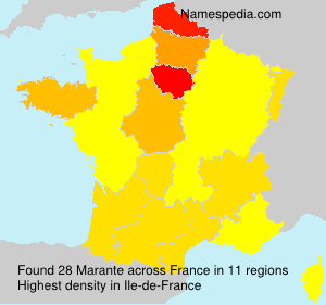 Surname Marante in France Surname Marante in France
