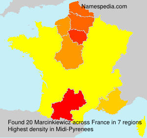 Surname Marcinkiewicz in France Surname Marcinkiewicz in France