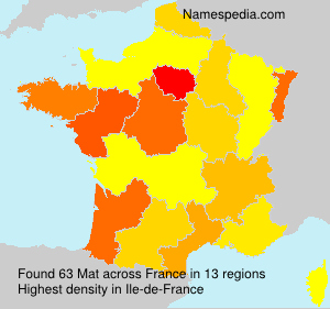 Surname Mat in France Surname Mat in France