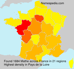 Surname Mathe in France Surname Mathe in France