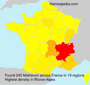 Surname Mathevon in France Surname Mathevon in France