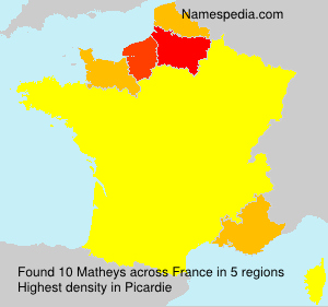 Surname Matheys in France Surname Matheys in France