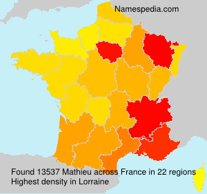 Surname Mathieu in France Surname Mathieu in France