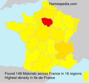 Surname Matondo in France Surname Matondo in France