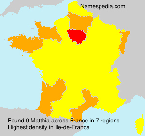 Surname Matthia in France Surname Matthia in France