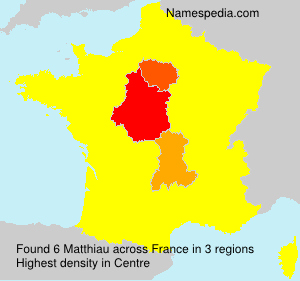 Surname Matthiau in France Surname Matthiau in France