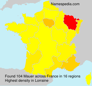 Surname Mauer in France Surname Mauer in France