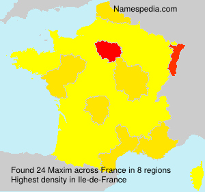 Surname Maxim in France Surname Maxim in France
