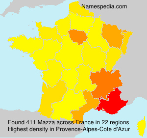 Surname Mazza in France Surname Mazza in France