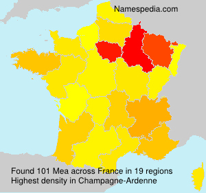 Surname Mea in France Surname Mea in France