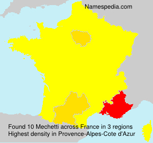 Surname Mechetti in France Surname Mechetti in France