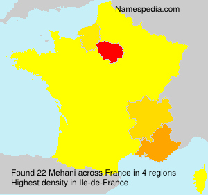 Surname Mehani in France Surname Mehani in France