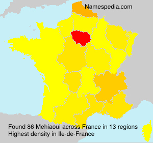 Surname Mehiaoui in France Surname Mehiaoui in France