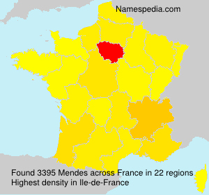 Surname Mendes in France Surname Mendes in France