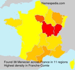 Surname Menecier in France Surname Menecier in France