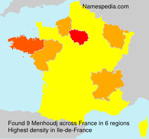 Surname Menhoudj in France Surname Menhoudj in France