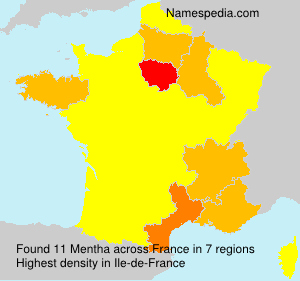 Surname Mentha in France Surname Mentha in France