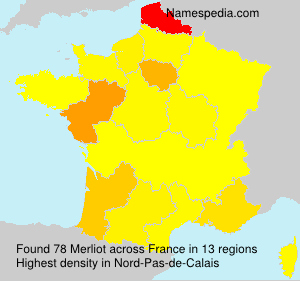 Surname Merliot in France Surname Merliot in France