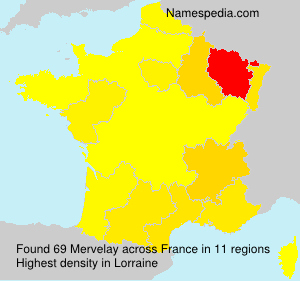 Surname Mervelay in France Surname Mervelay in France