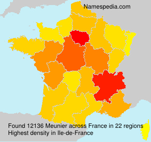 Surname Meunier in France Surname Meunier in France