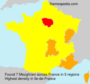 Surname Mezghrani in France
