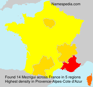 Surname Mezrigui in France Surname Mezrigui in France