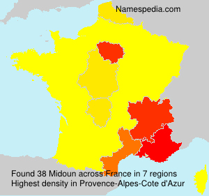 Surname Midoun in France Surname Midoun in France