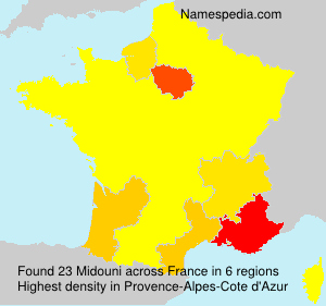 Surname Midouni in France Surname Midouni in France