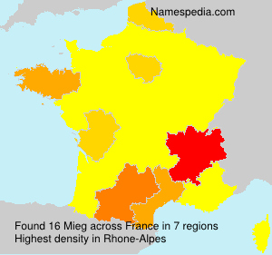 Surname Mieg in France Surname Mieg in France