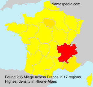 Surname Miege in France Surname Miege in France