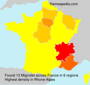 Surname Mignotet in France Surname Mignotet in France
