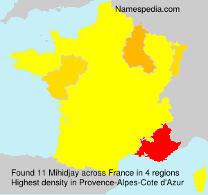 Surname Mihidjay in France Surname Mihidjay in France