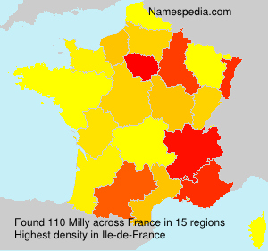 Surname Milly in France Surname Milly in France
