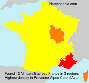 Surname Mincarelli in France Surname Mincarelli in France