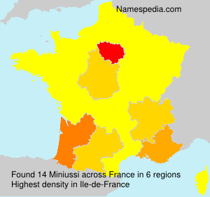 Surname Miniussi in France Surname Miniussi in France