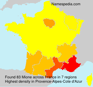 Surname Mione in France Surname Mione in France