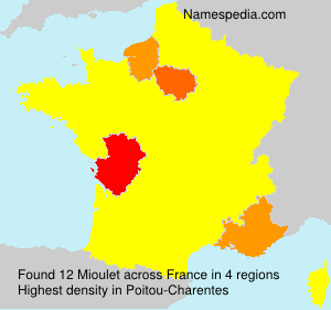 Surname Mioulet in France Surname Mioulet in France