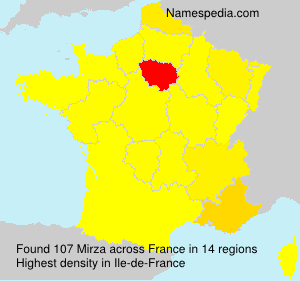 Surname Mirza in France Surname Mirza in France