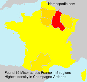 Surname Miser in France Surname Miser in France