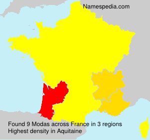Surname Modas in France Surname Modas in France