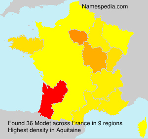 Surname Modet in France Surname Modet in France