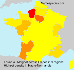 Surname Moignot in France Surname Moignot in France