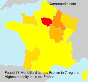 Surname Monbillard in France Surname Monbillard in France